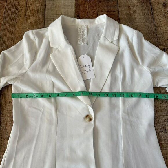 Sadie & Sage Womens Size Small The Vow Blazer White Light Weight Jacket - Picture 2 of 8